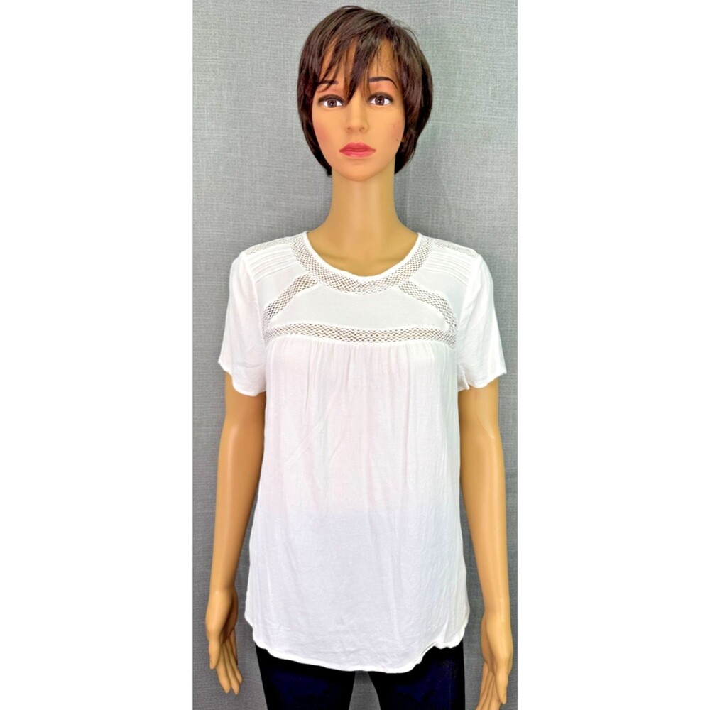 Meadow Rue Anthropologie Short Sleeve Pullover Blouse Petite Women's Size MP